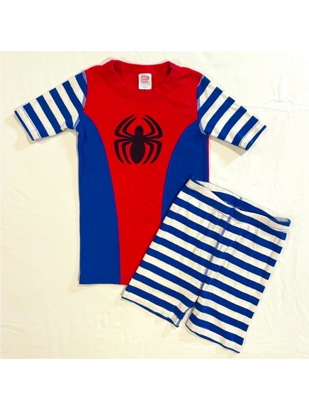 Hanna Andersson Spider-Man Pajamas Boys 8 130 cm Marvel Stripes Short Johns
